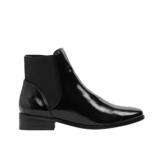 Aldo Black Patent Nydia Ankle Boots Size 10