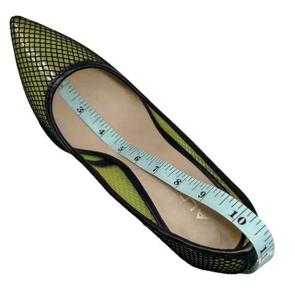 Aldo Horelia Mesh Almond Pointed Toe Pump Heels Light Yellow Size 7.5