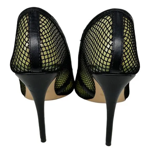 Aldo Horelia Mesh Almond Pointed Toe Pump Heels Light Yellow Size 7.5