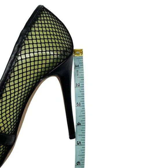 Aldo Horelia Mesh Almond Pointed Toe Pump Heels Light Yellow Size 7.5