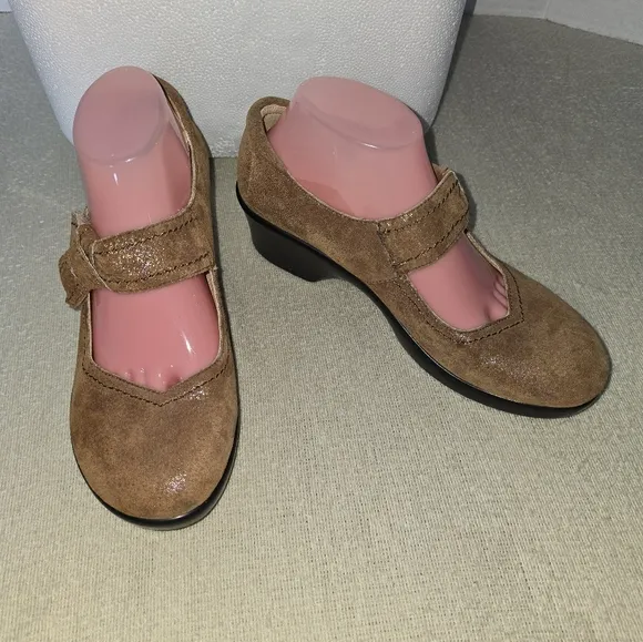 Alegria Ella Desert Essence Tan Suede Mary Jane Shoes size 9/39