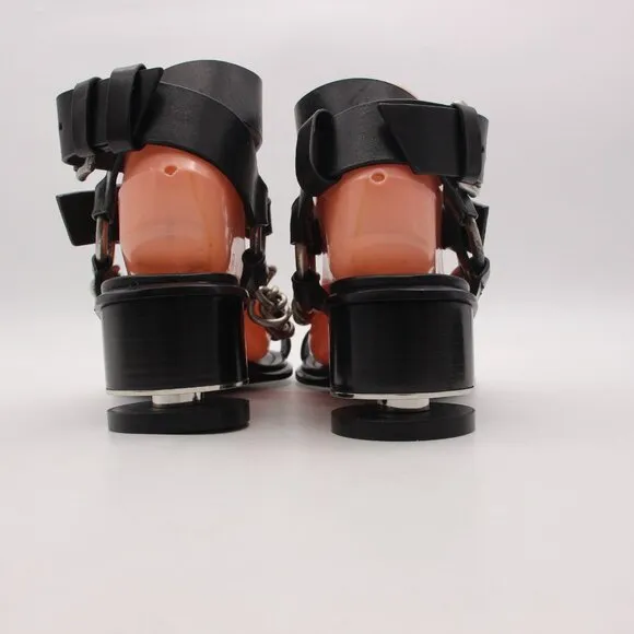 Alexander Wang Jada Chain Chunky-Heel Sandals Women's EU 40 Black Shoes