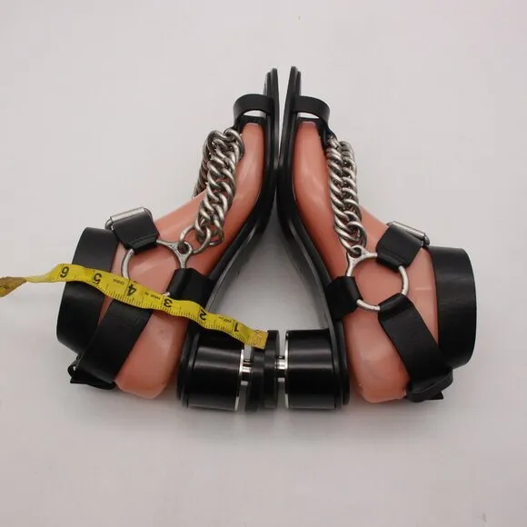 Alexander Wang Jada Chain Chunky-Heel Sandals Women's EU 40 Black Shoes