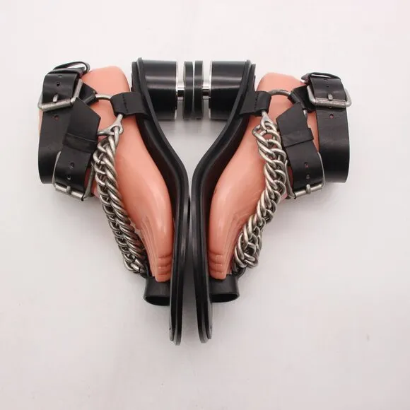 Alexander Wang Jada Chain Chunky-Heel Sandals Women's EU 40 Black Shoes