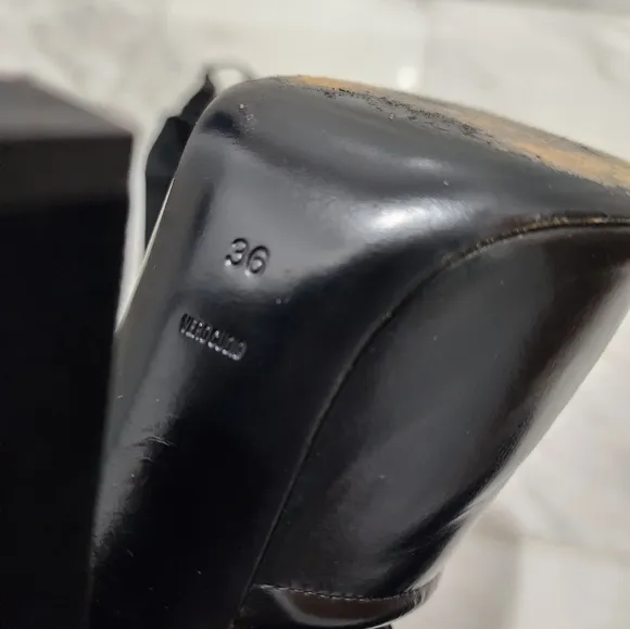 Alexander Wang Mackenzie Black Open Toe Booties Leather and Suede 36