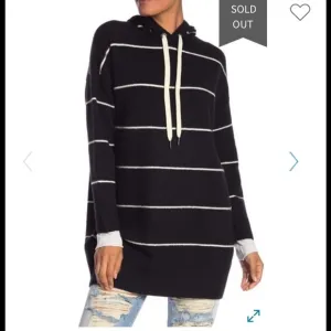 ALICE OLIVIA  Riva Striped Knit Hooded Sweater  XS