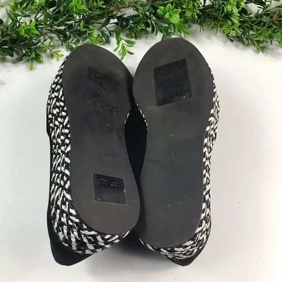 All Saints Black and White Slip-on Platform Shoes