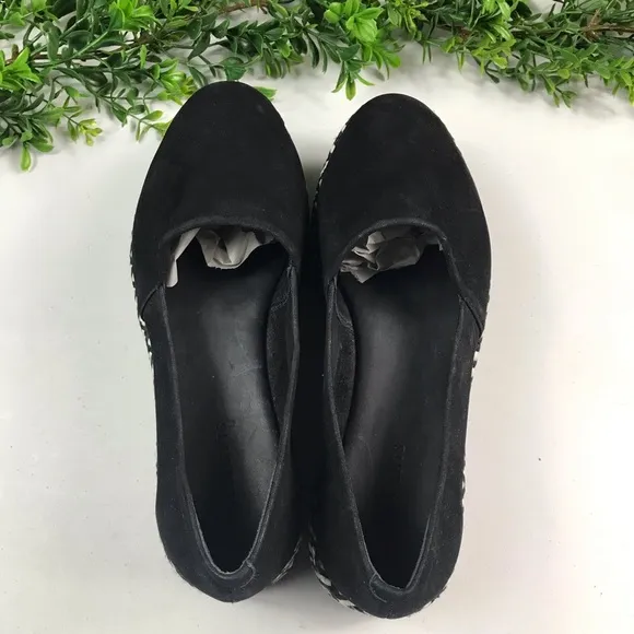 All Saints Black and White Slip-on Platform Shoes