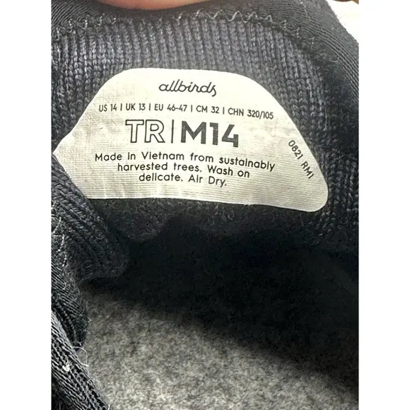 Allbirds Shoes Men Size 14 Tree Runners TR Mesh Blue White Knit Wool Sneakers