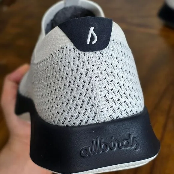 Allbirds Tree Dasher Relay Slip-On Shoes Sneakers White Knit Black Women's 9.5