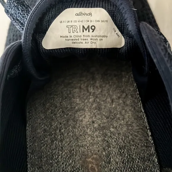 Allbirds Tree Runner Blue Running Sneakers Shoes Mens Sz 9