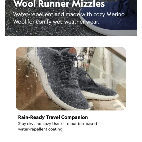 Allbirds women’s Wool Runner-Up Mizzle Light Gray high top shoes NIB
