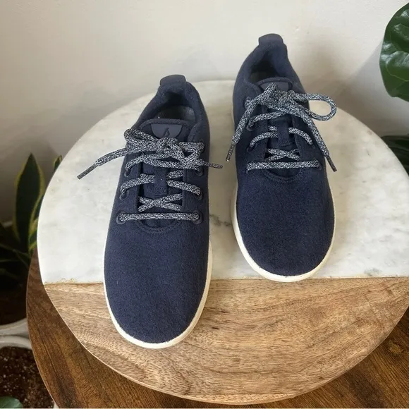 ALLBIRDS Wool Tree Runners Sneakers LaceUp shoes navy blue Men’s 8