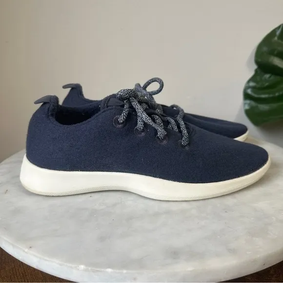 ALLBIRDS Wool Tree Runners Sneakers LaceUp shoes navy blue Men’s 8