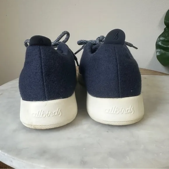 ALLBIRDS Wool Tree Runners Sneakers LaceUp shoes navy blue Men’s 8
