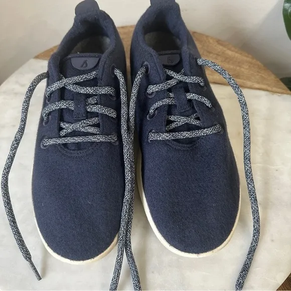 ALLBIRDS Wool Tree Runners Sneakers LaceUp shoes navy blue Men’s 8