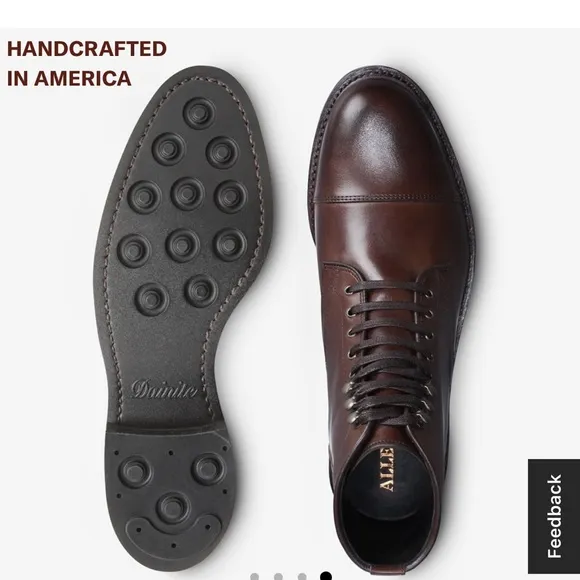 Allen Edmonds Dainite Landon Chukka Mahogany Brown Leather Boots Mens Size 11.5
