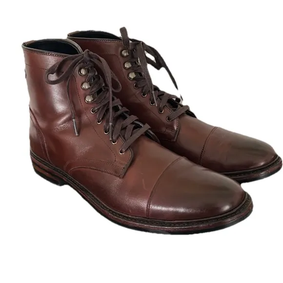 Allen Edmonds Dainite Landon Chukka Mahogany Brown Leather Boots Mens Size 11.5