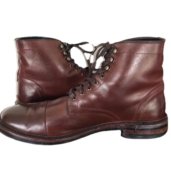 Allen Edmonds Dainite Landon Chukka Mahogany Brown Leather Boots Mens Size 11.5