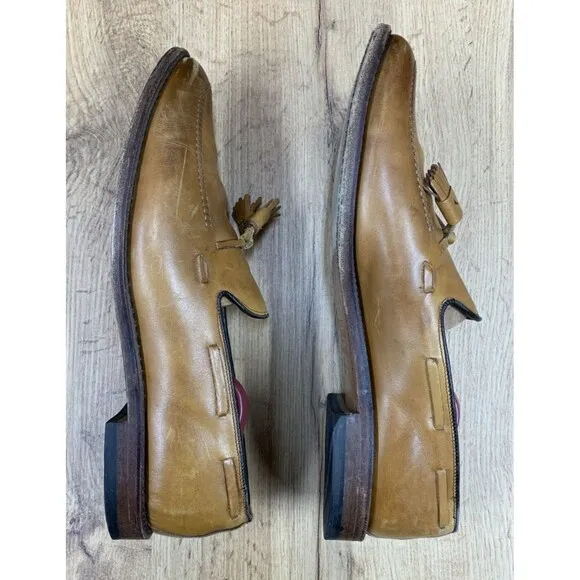 Allen Edmonds Mens Grayson Slip On Loafer Dress Shoes Tasseled Walnut Sz 11.5 3A