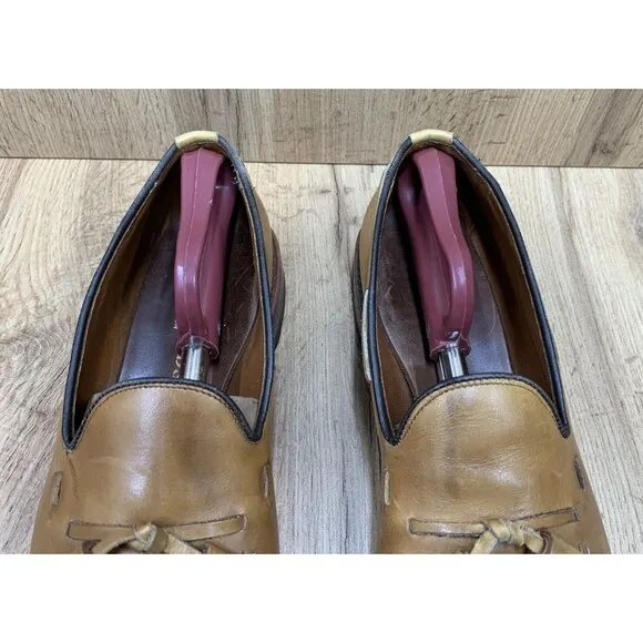 Allen Edmonds Mens Grayson Slip On Loafer Dress Shoes Tasseled Walnut Sz 11.5 3A