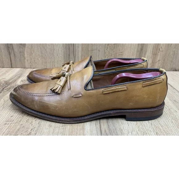 Allen Edmonds Mens Grayson Slip On Loafer Dress Shoes Tasseled Walnut Sz 11.5 3A