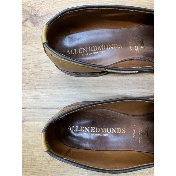 Allen Edmonds Mens Grayson Slip On Loafer Dress Shoes Tasseled Walnut Sz 11.5 3A