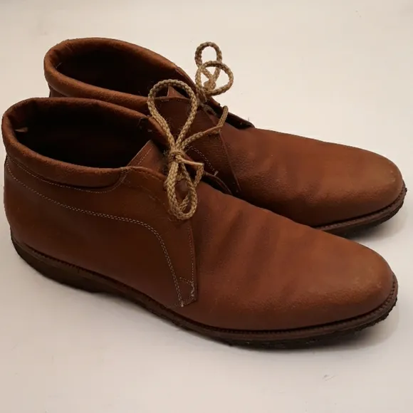 ALLEN EDMONDS Ranch-Skos‎ Leather Tan Brown Sz 14 A Mens Boots Shoes