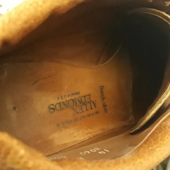 ALLEN EDMONDS Ranch-Skos‎ Leather Tan Brown Sz 14 A Mens Boots Shoes