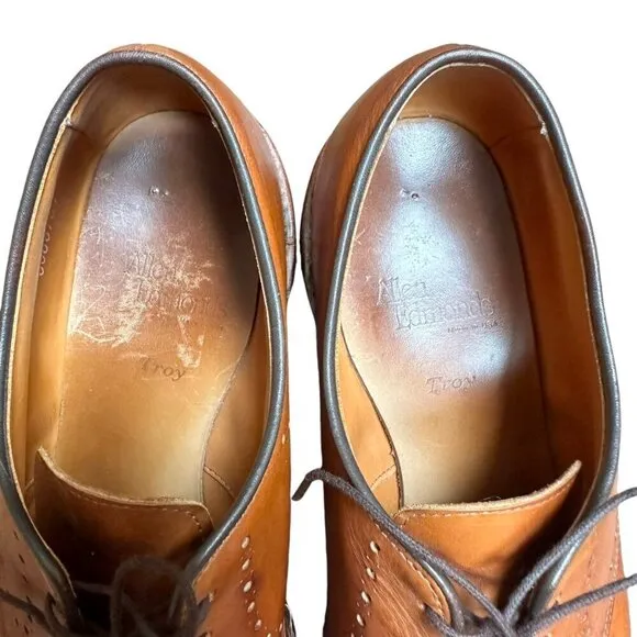 Allen Edmonds Troy Walnut Brown Leather Cap Toe Oxford Dress Shoes Work 10.5