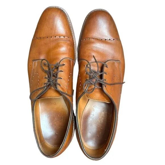 Allen Edmonds Troy Walnut Brown Leather Cap Toe Oxford Dress Shoes Work 10.5