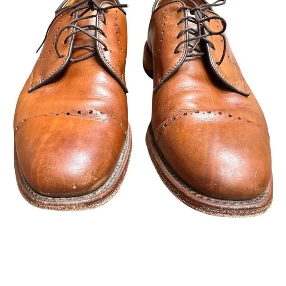 Allen Edmonds Troy Walnut Brown Leather Cap Toe Oxford Dress Shoes Work 10.5
