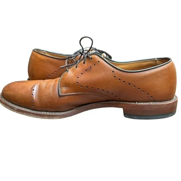 Allen Edmonds Troy Walnut Brown Leather Cap Toe Oxford Dress Shoes Work 10.5