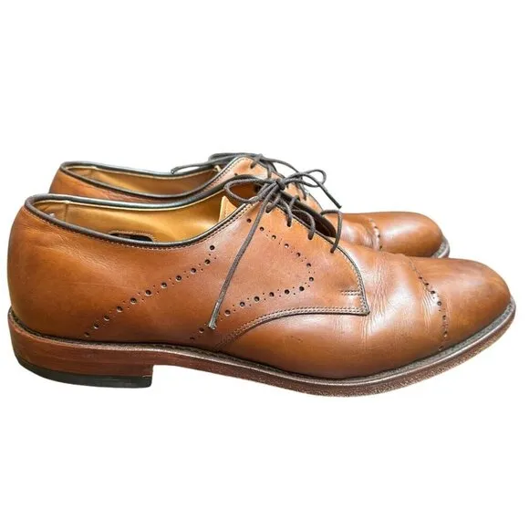 Allen Edmonds Troy Walnut Brown Leather Cap Toe Oxford Dress Shoes Work 10.5