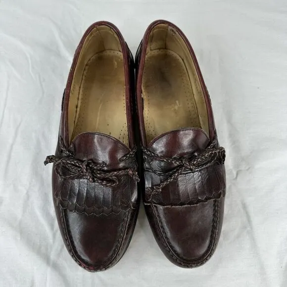 Allen Edmonds Woodstock Braided Kiltie Merlot  Slip-On Loafers shoes 10 D USA