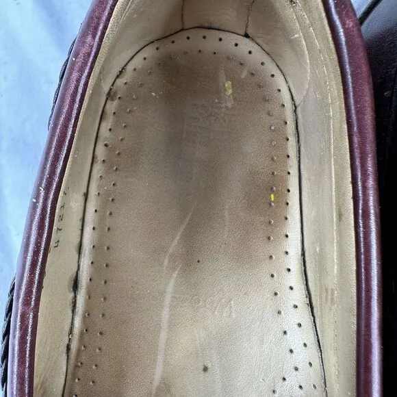 Allen Edmonds Woodstock Braided Kiltie Merlot  Slip-On Loafers shoes 10 D USA