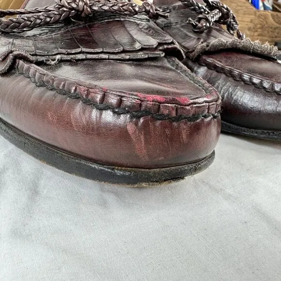 Allen Edmonds Woodstock Braided Kiltie Merlot  Slip-On Loafers shoes 10 D USA