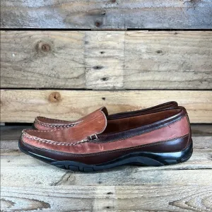 Allen Edmunds Boulder Leather Slip on Loafers - Brown/Black - 11.5
