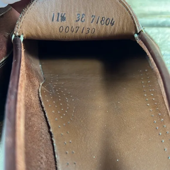 Allen Edmunds Boulder Leather Slip on Loafers - Brown/Black - 11.5