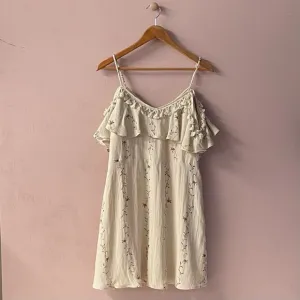 Allison New York Cream Floral Tassel Cold- Shoulder Mini Dress