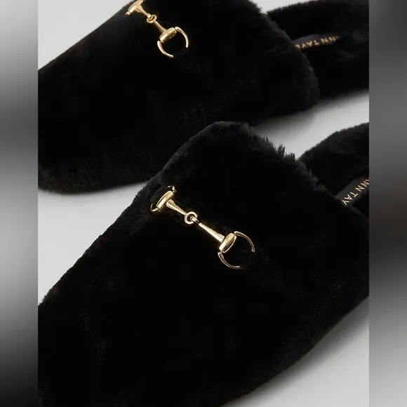 Ann Taylor Horsebit Fuzzy Slide new size 10