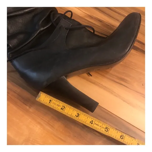 Anne Valerie Hash Leather Slouch Heeled Boots, Buttery Soft Leather, 38, 8