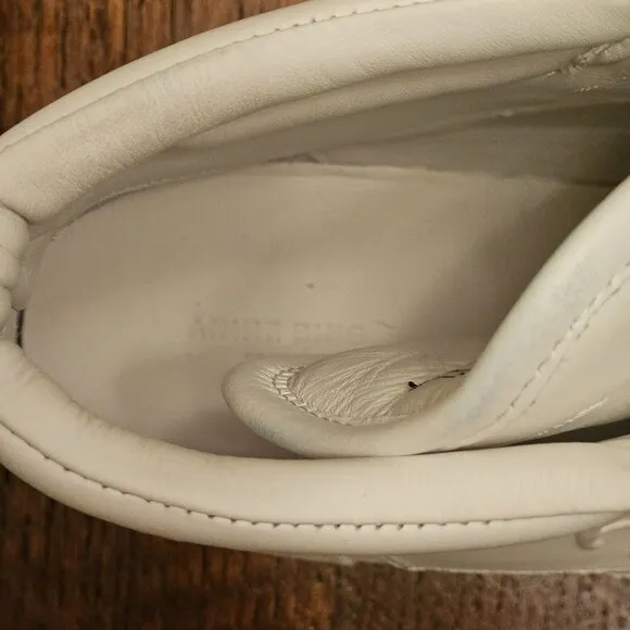 Annie Bing Hayden White Leather High Top Sneakers. US Size 9