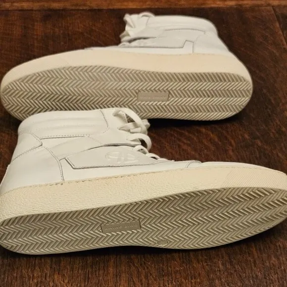 Annie Bing Hayden White Leather High Top Sneakers. US Size 9