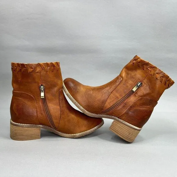 Antelope Women's Size 5.5 Tobacco Brown Leather Ankle Boots