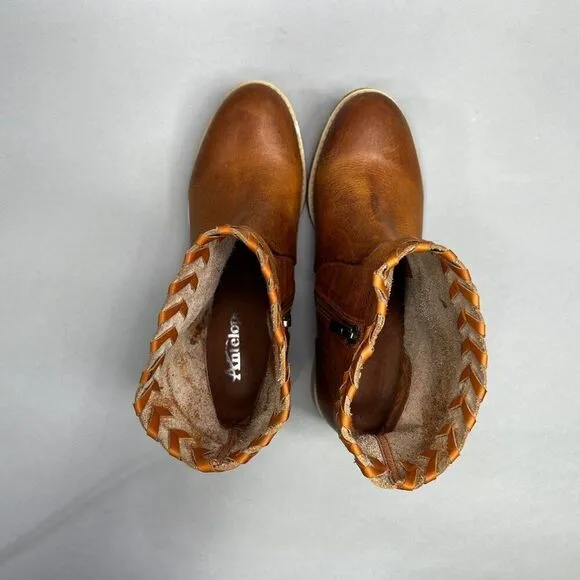 Antelope Women's Size 5.5 Tobacco Brown Leather Ankle Boots