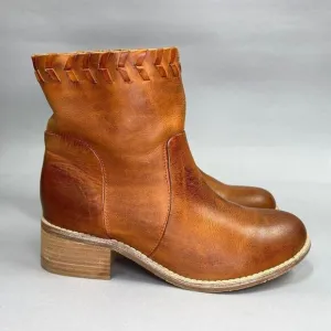 Antelope Women's Size 5.5 Tobacco Brown Leather Ankle Boots