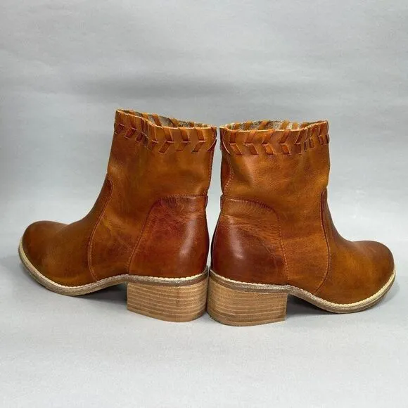 Antelope Women's Size 5.5 Tobacco Brown Leather Ankle Boots