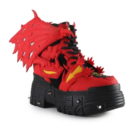 ANTHONY WANG Red Apple Women’s Dragon Platform Wedge Size 10