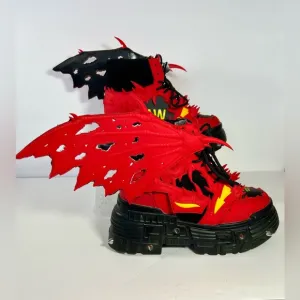 ANTHONY WANG Red Apple Women’s Dragon Platform Wedge Size 10